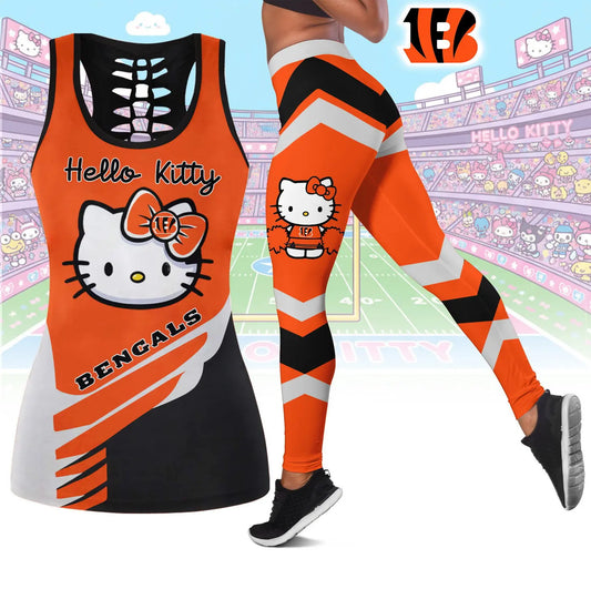 Cincinnati Bengals | Premium NFL Hello Kitty Combo Leggings And Tanktop TD – HuddleStyle.com - Main