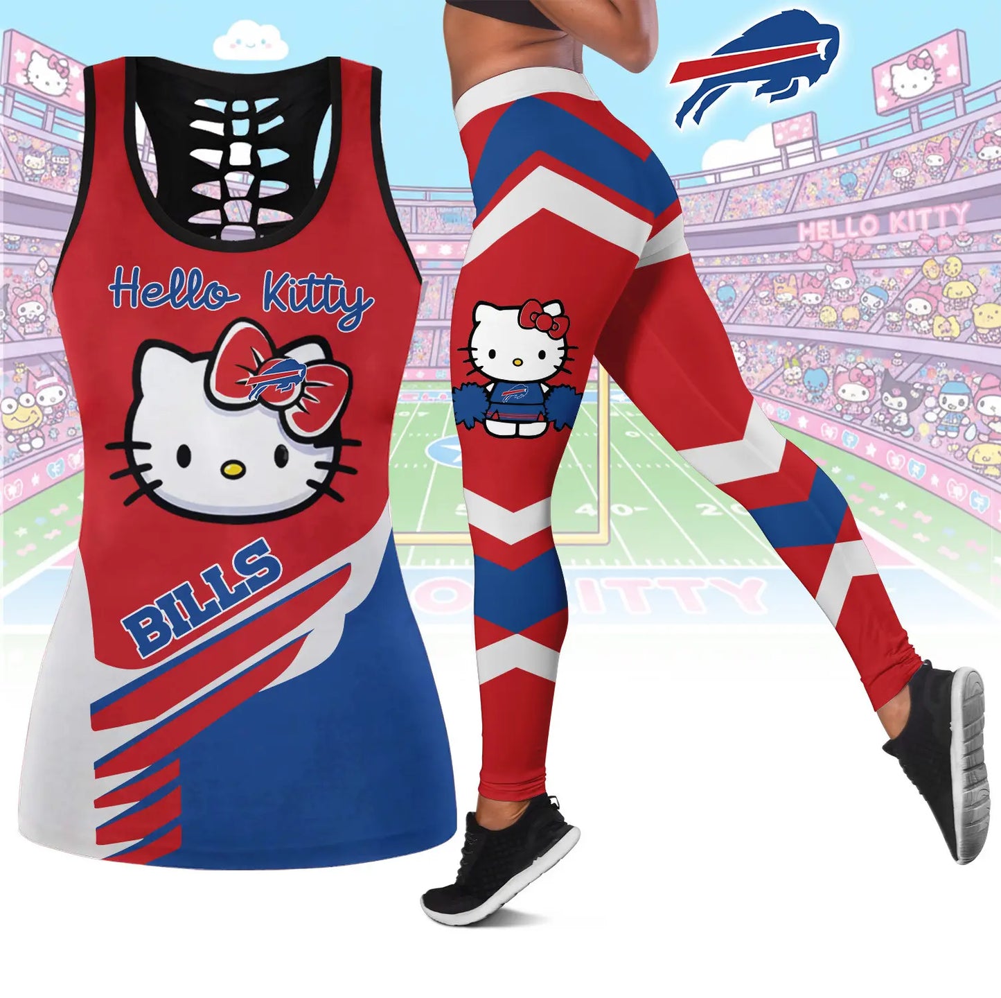 Buffalo Bills | Premium NFL Hello Kitty Combo Leggings And Tanktop TD – HuddleStyle.com - Image 4