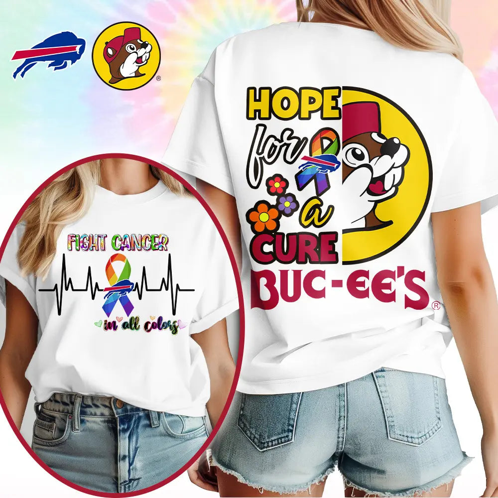 Buffalo Bills | Premium NFL Bucee Cancer Awareness Woman Shirt – HuddleStyle.com - Image 2