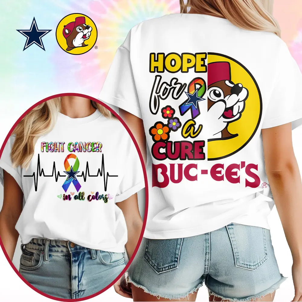 Dallas Cowboys | Premium NFL Bucee Cancer Awareness Woman Shirt – HuddleStyle.com - Image 2