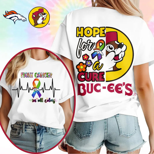Denver Broncos | Premium NFL Buc-ee Cancer Awareness Woman Shirt – HuddleStyle.com - Main