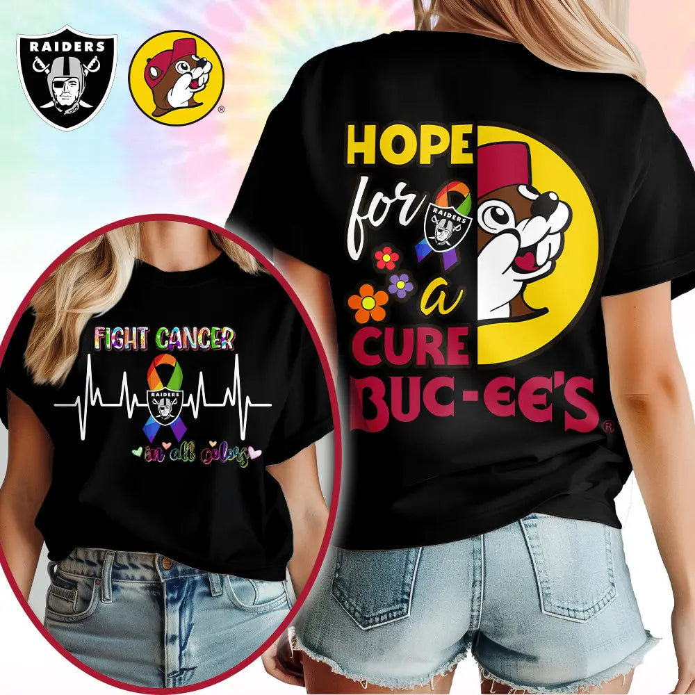 Las Vegas Raiders | Premium NFL Bucee Cancer Awareness Woman Shirt – HuddleStyle.com - Image 3