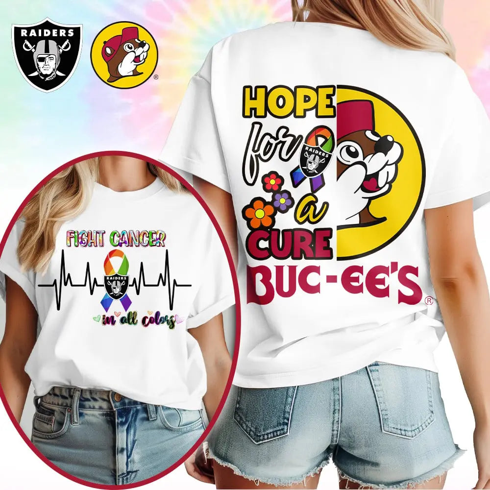 Las Vegas Raiders | Premium NFL Buc-ee Cancer Awareness Woman Shirt – HuddleStyle.com - Image 2