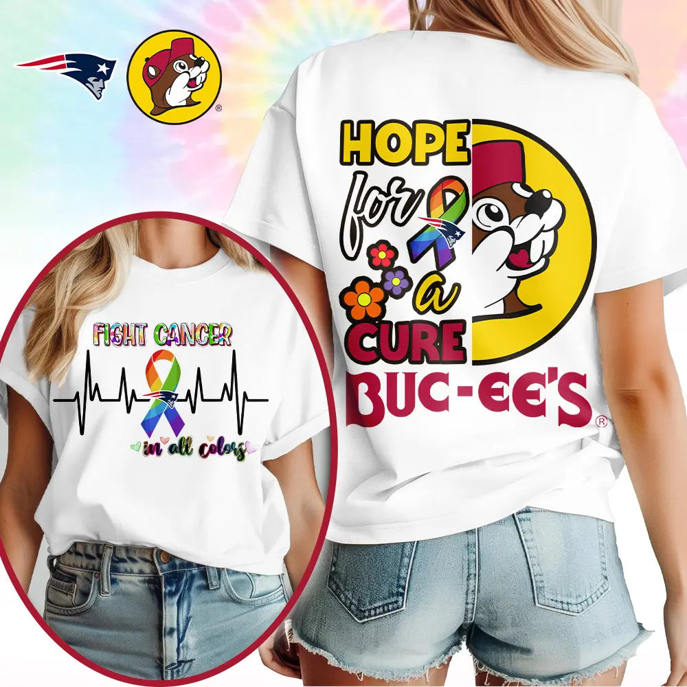 New England Patriots | Premium NFL Buc-ee Cancer Awareness Woman Shirt – HuddleStyle.com - Image 3