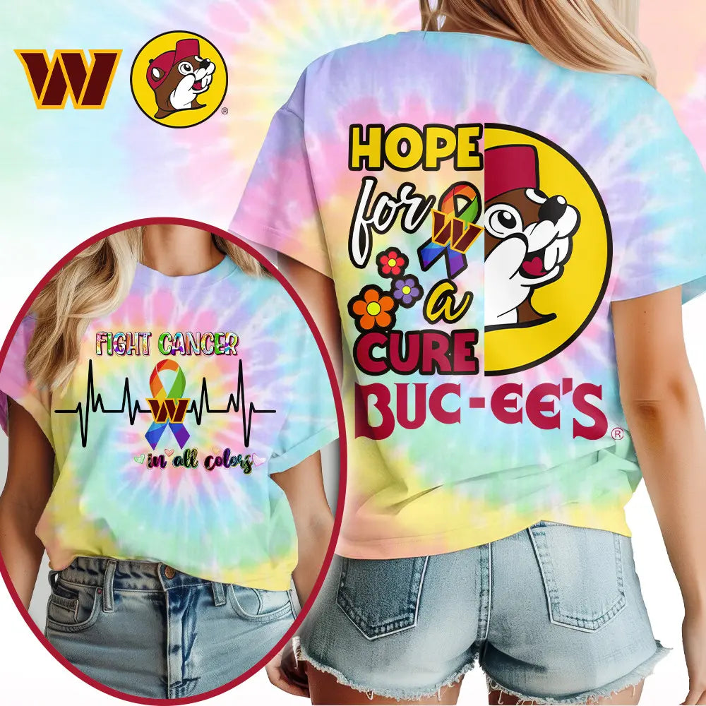 Washington Commanders | Premium NFL Bucee Cancer Awareness Woman Shirt – HuddleStyle.com - Main