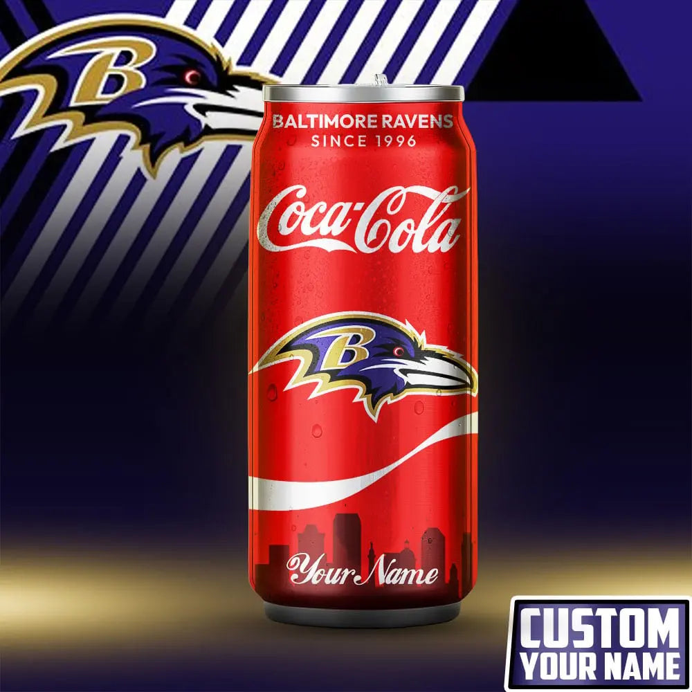 Baltimore Ravens | NFL Coca Cola Can Shaped Tumbler TD – HuddleStyle.com - Image 2