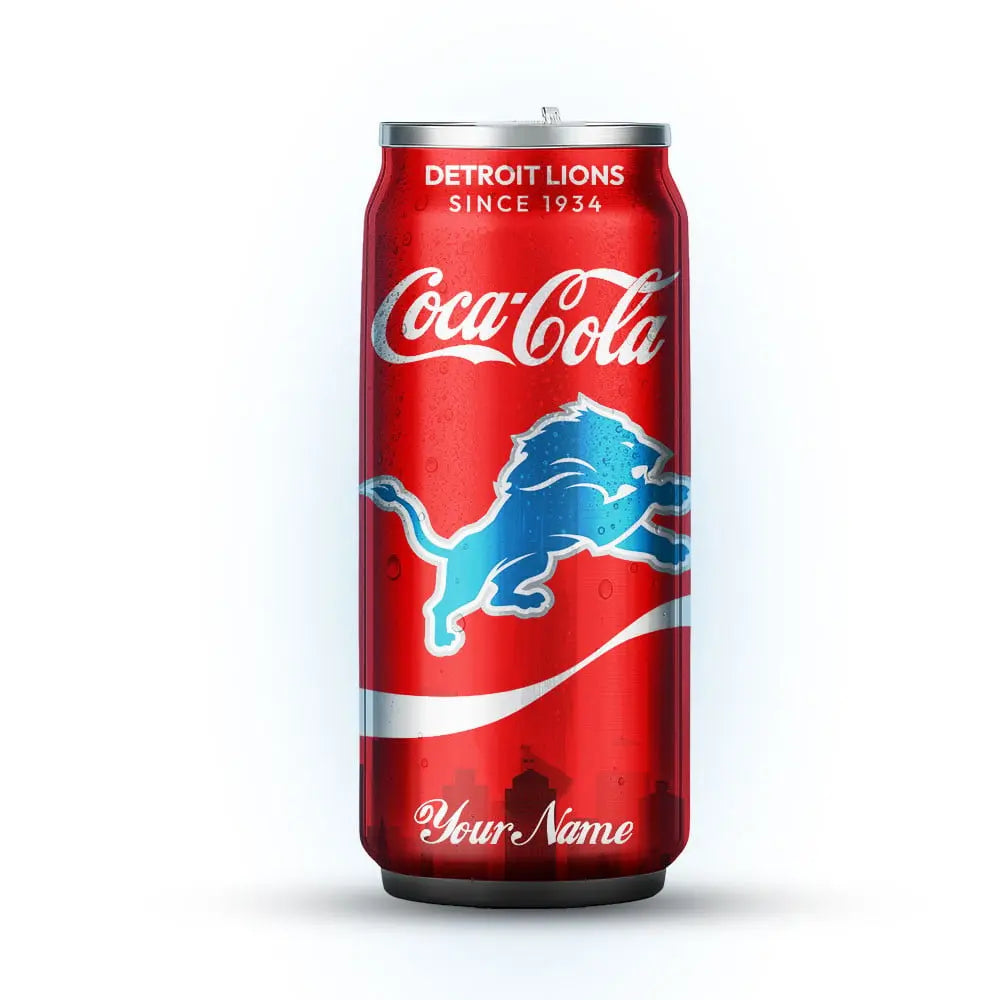 Detroit Lions | NFL Coca Cola Can Shaped Tumbler TD – HuddleStyle.com - Image 2
