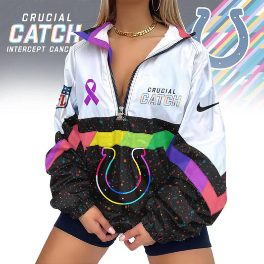 Indianapolis Colts | Premium Crucial Catch V-Neck Zipper Sweatshirt Jackets – HuddleStyle.com - Main