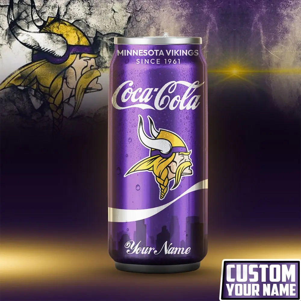 Minnesota Vikings | NFL Coca Cola Can Shaped Tumbler TD – HuddleStyle.com - Image 2