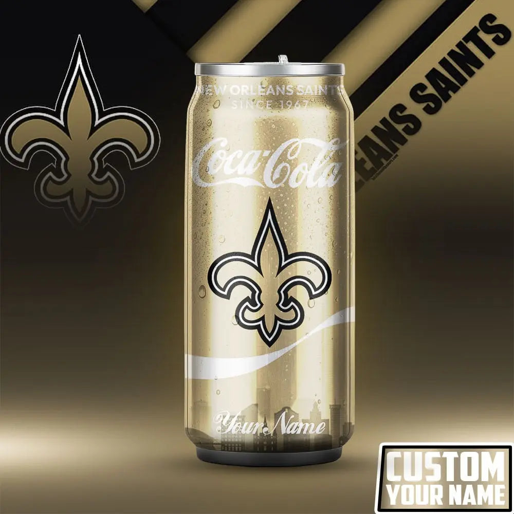 New Orleans Saints | NFL Coca Cola Can Shaped Tumbler TD – HuddleStyle.com - Image 3