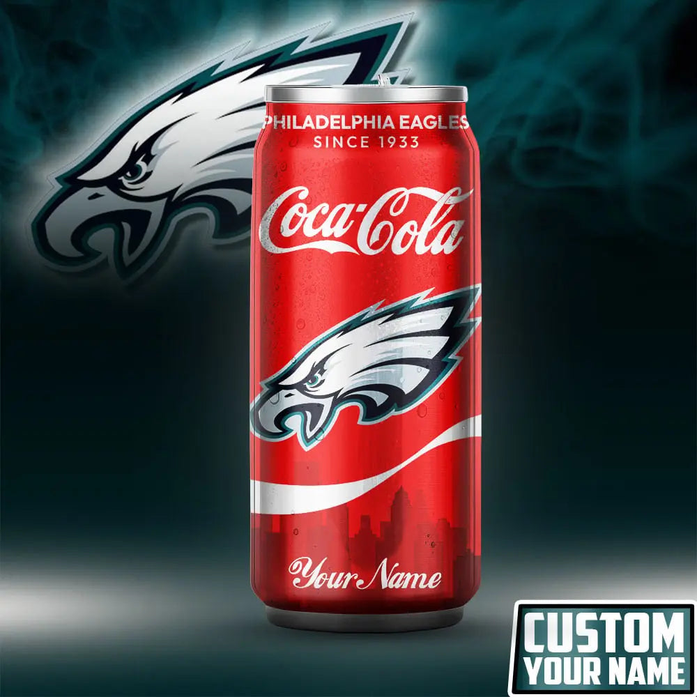 Philadelphia Eagles | NFL Coca Cola Can Shaped Tumbler TD – HuddleStyle.com - Image 4