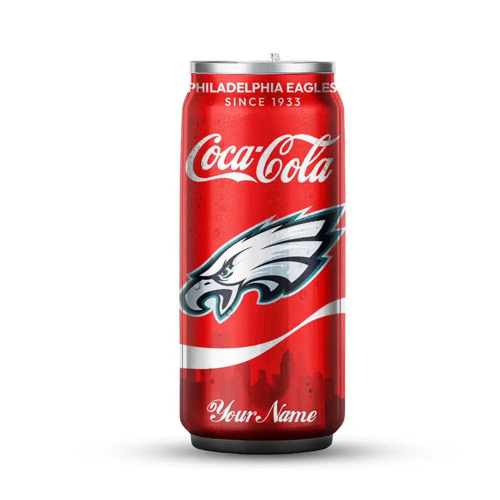 Philadelphia Eagles | NFL Coca Cola Can Shaped Tumbler TD – HuddleStyle.com - Image 3