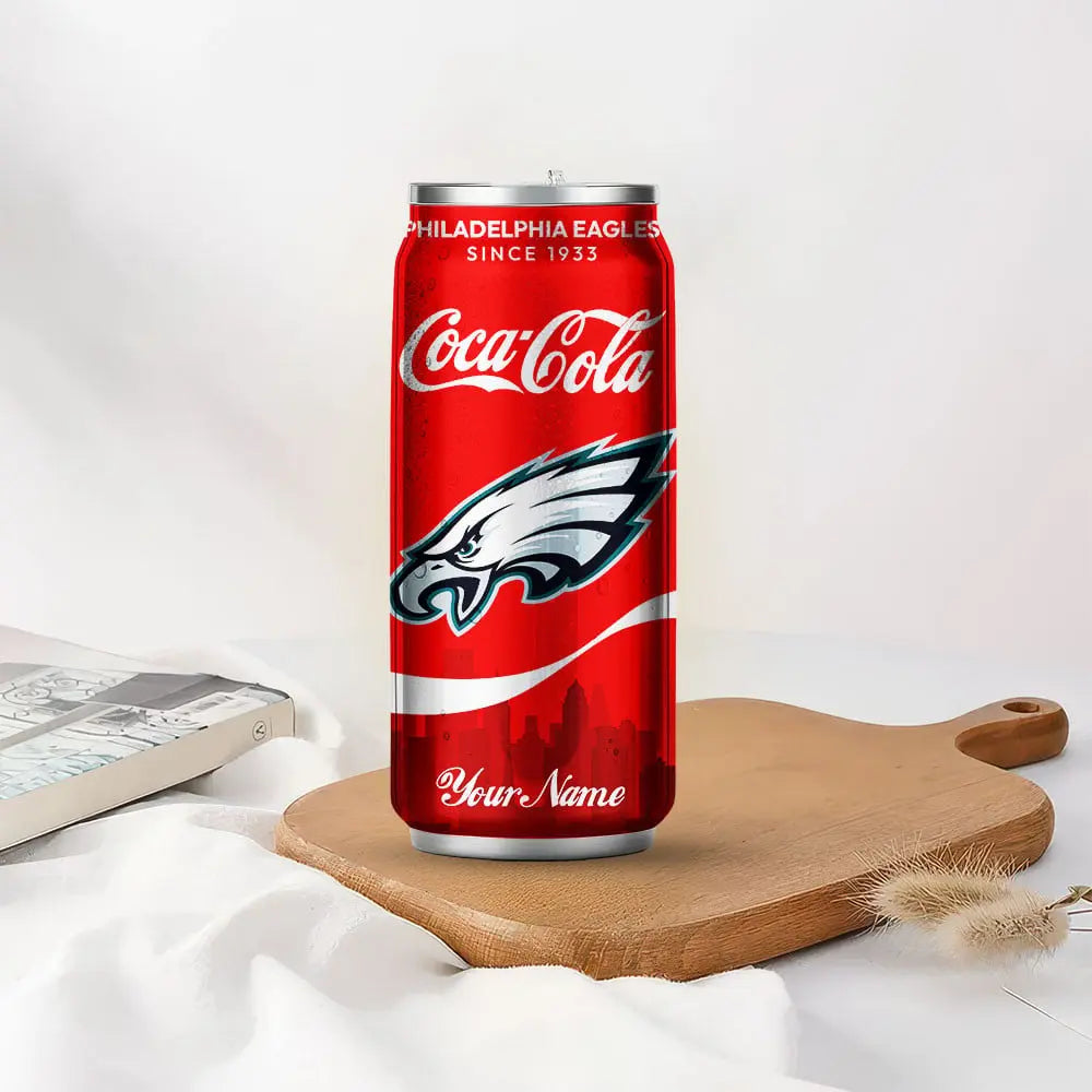 Philadelphia Eagles | NFL Coca Cola Can Shaped Tumbler TD – HuddleStyle.com - Image 2