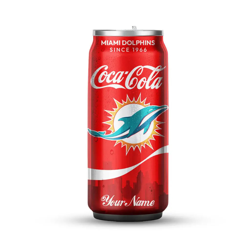 Miami Dolphins | NFL Coca Cola Can Shaped Tumbler TD – HuddleStyle.com - Image 3