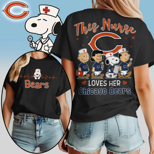 Chicago Bears | Premium NFL Snoopy Nurse Appreciation Woman Shirt – HuddleStyle.com - Main