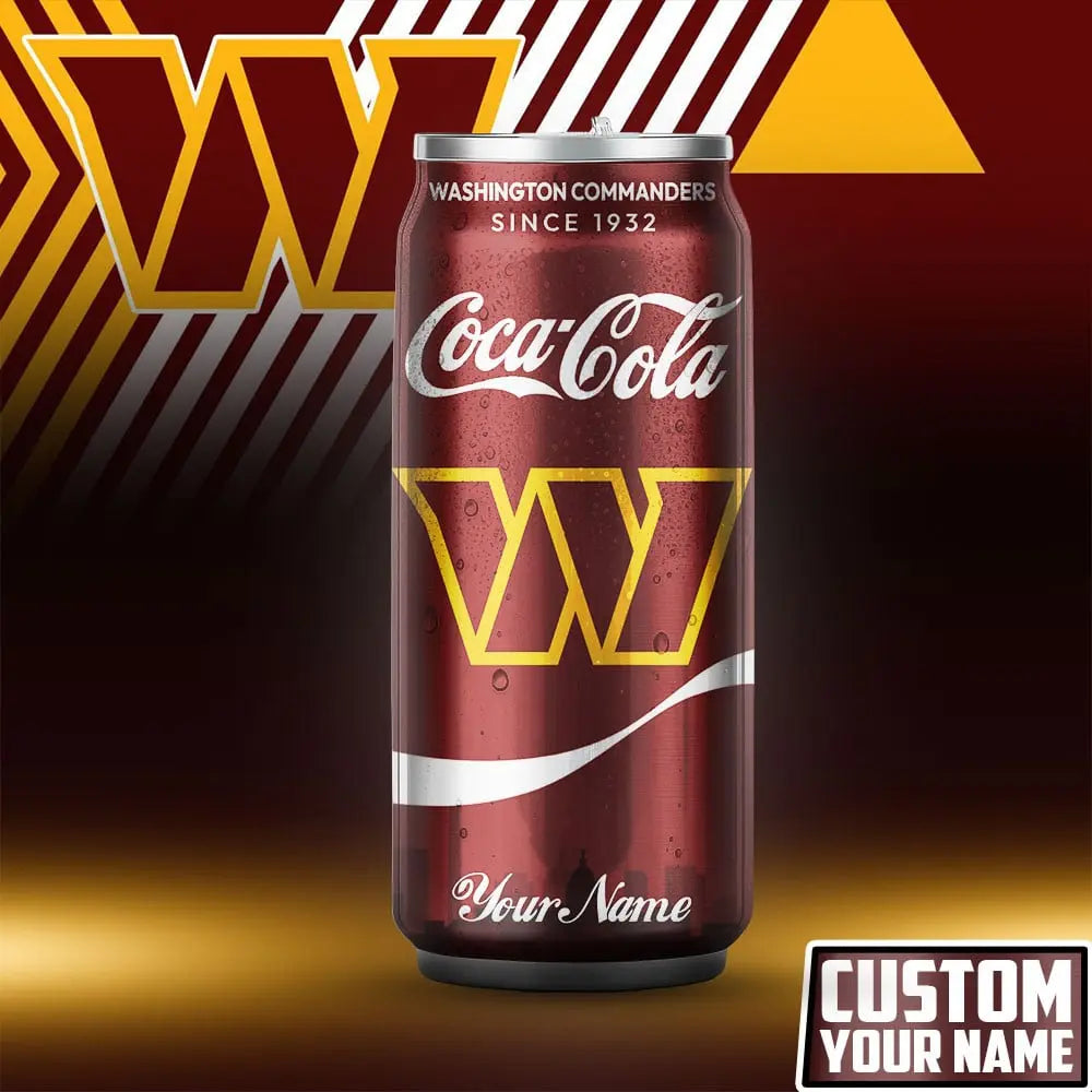 Washington Commanders | NFL Coca Cola Can Shaped Tumbler TD – HuddleStyle.com - Main