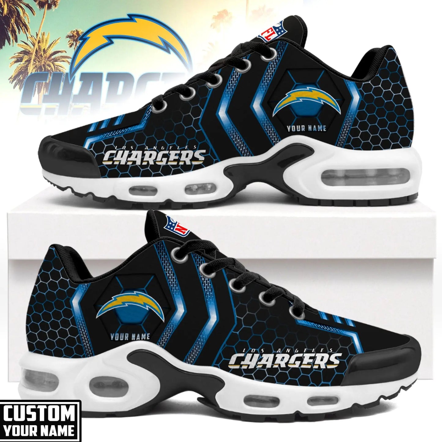 Los Angeles Chargers | NFL Personalized Air Max Shoes Exclusive Edition TD200925 – HuddleStyle.com - Main