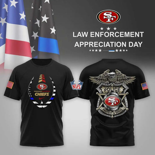 San Francisco 49ers | Premium NFL Law Enforcement Appreciation Day 3D Shirt MM – HuddleStyle.com - Main