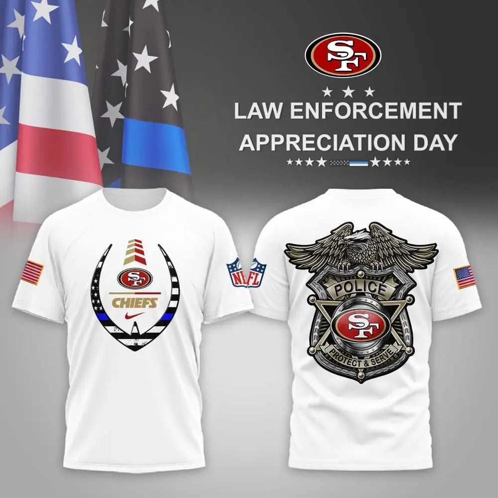 San Francisco 49ers | Premium NFL Law Enforcement Appreciation Day 3D Shirt MM – HuddleStyle.com - Image 2