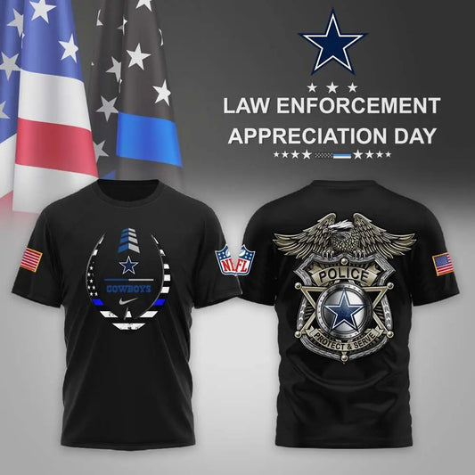 Dallas Cowboys | Premium NFL Law Enforcement Appreciation Day 3D Shirt MM – HuddleStyle.com - Main