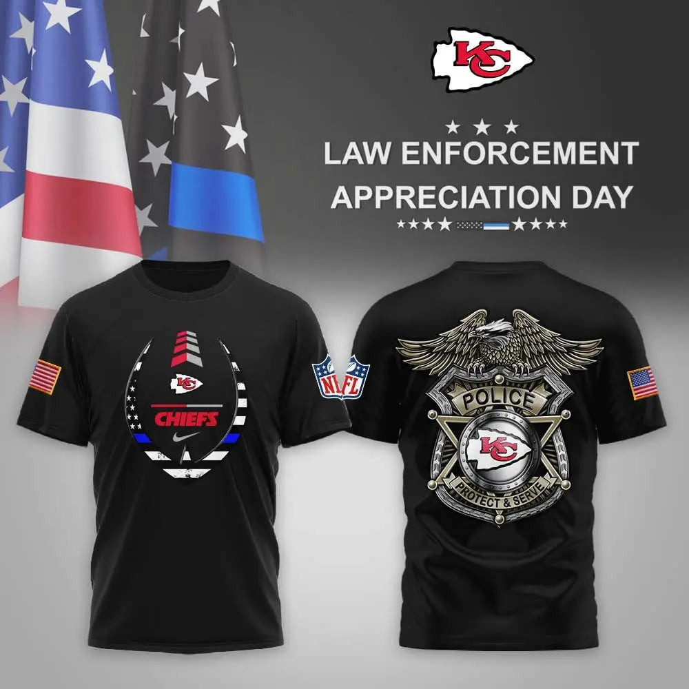 Kansas City Chiefs | Premium NFL Law Enforcement Appreciation Day 3D Shirt MM – HuddleStyle.com - Main