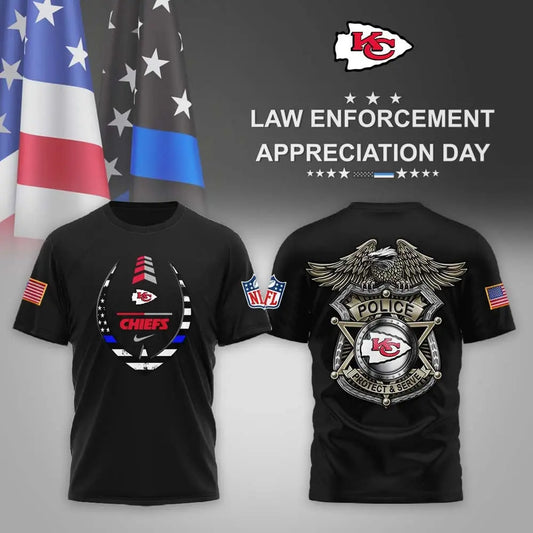 Kansas City Chiefs | Premium NFL Law Enforcement Appreciation Day 3D Shirt MM – HuddleStyle.com - Main