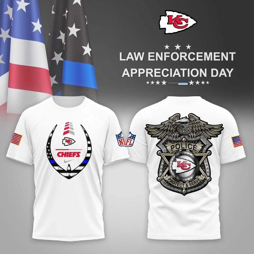 Kansas City Chiefs | Premium NFL Law Enforcement Appreciation Day 3D Shirt MM – HuddleStyle.com - Image 2