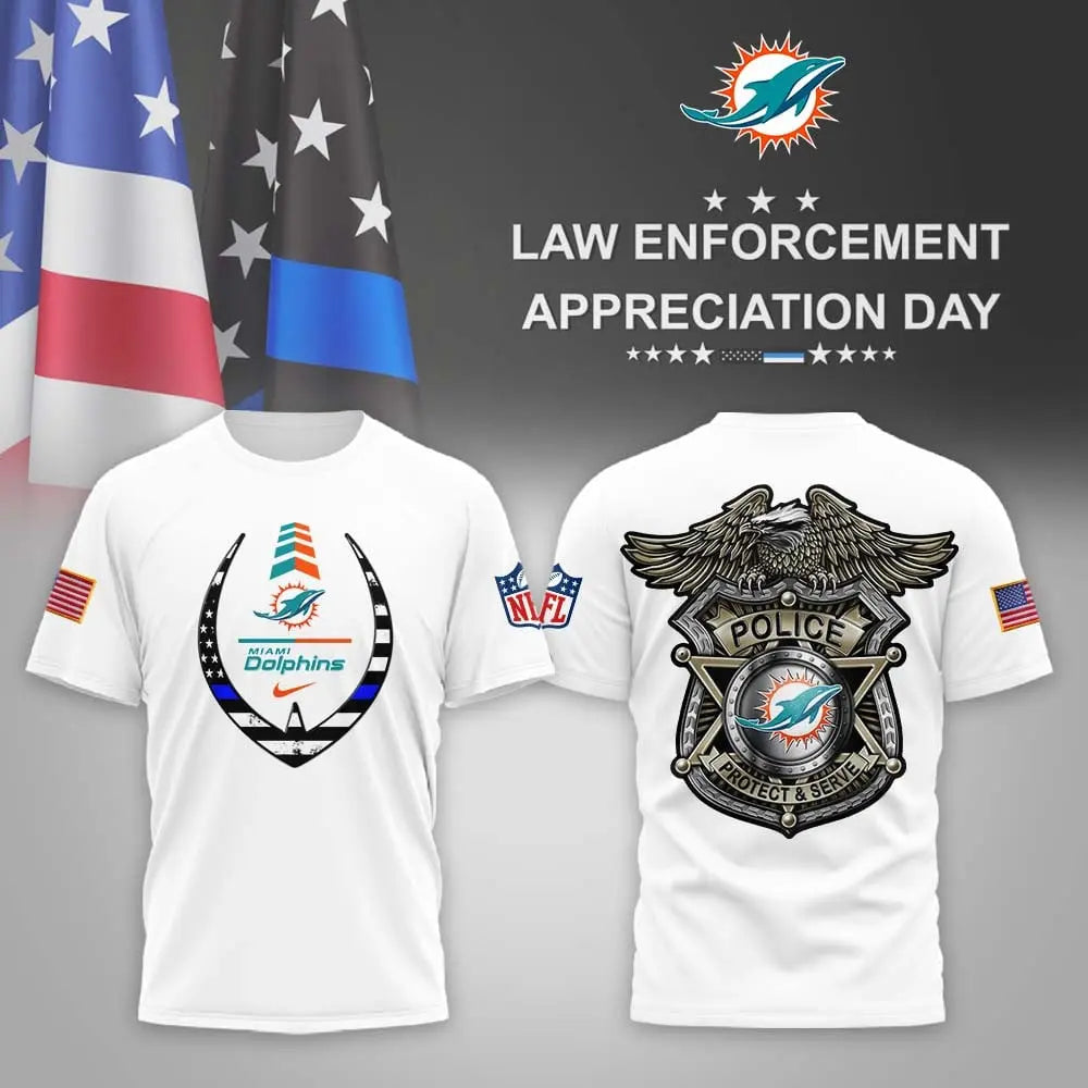 Miami Dolphins | Premium NFL Law Enforcement Appreciation Day 3D Shirt MM – HuddleStyle.com - Image 2