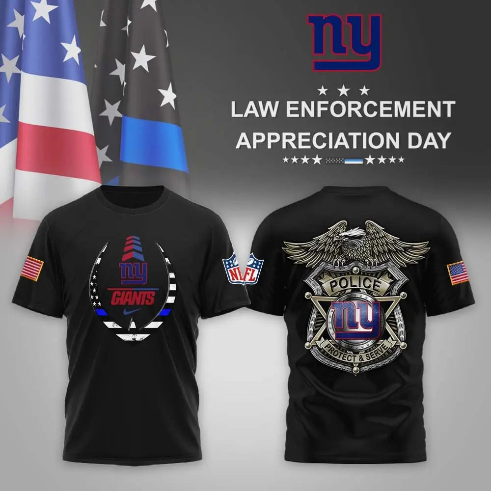 New York Giants | Premium NFL Law Enforcement Appreciation Day 3D Shirt MM – HuddleStyle.com - Main