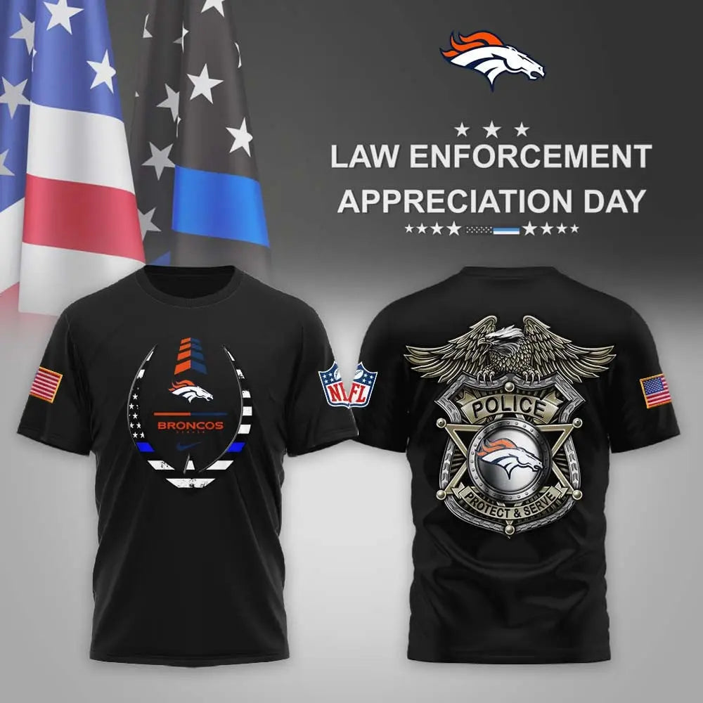 Denver Broncos | Premium NFL Law Enforcement Appreciation Day 3D Shirt MM – HuddleStyle.com - Main