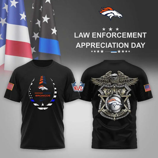 Denver Broncos | Premium NFL Law Enforcement Appreciation Day 3D Shirt MM – HuddleStyle.com - Main