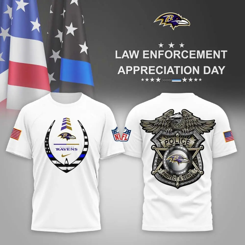 Baltimore Ravens | Premium NFL Law Enforcement Appreciation Day 3D Shirt MM – HuddleStyle.com - Image 2