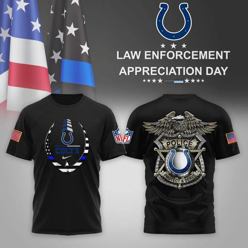 Indianapolis Colts | Premium NFL Law Enforcement Appreciation Day 3D Shirt MM – HuddleStyle.com - Main