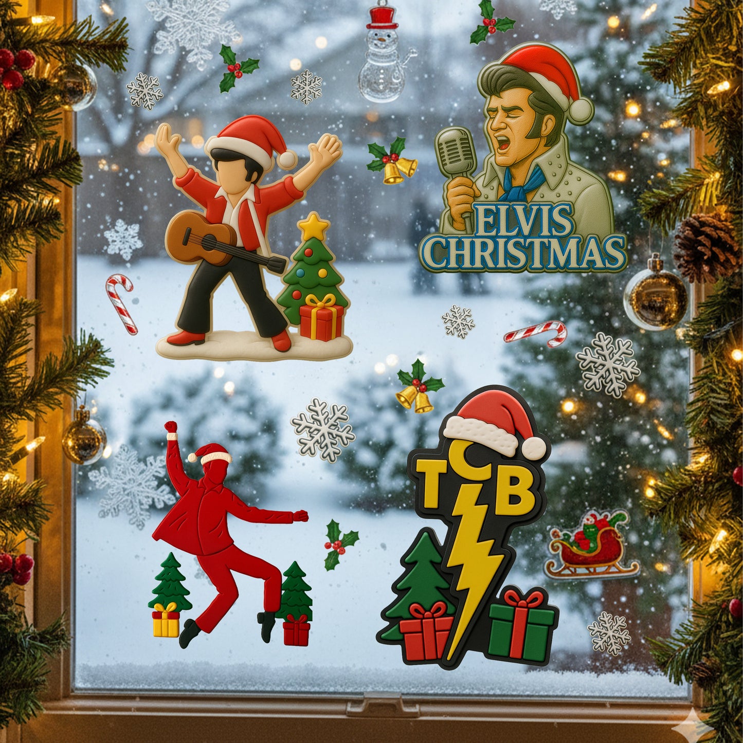 Premium ELV Christmas Window Magnet HI