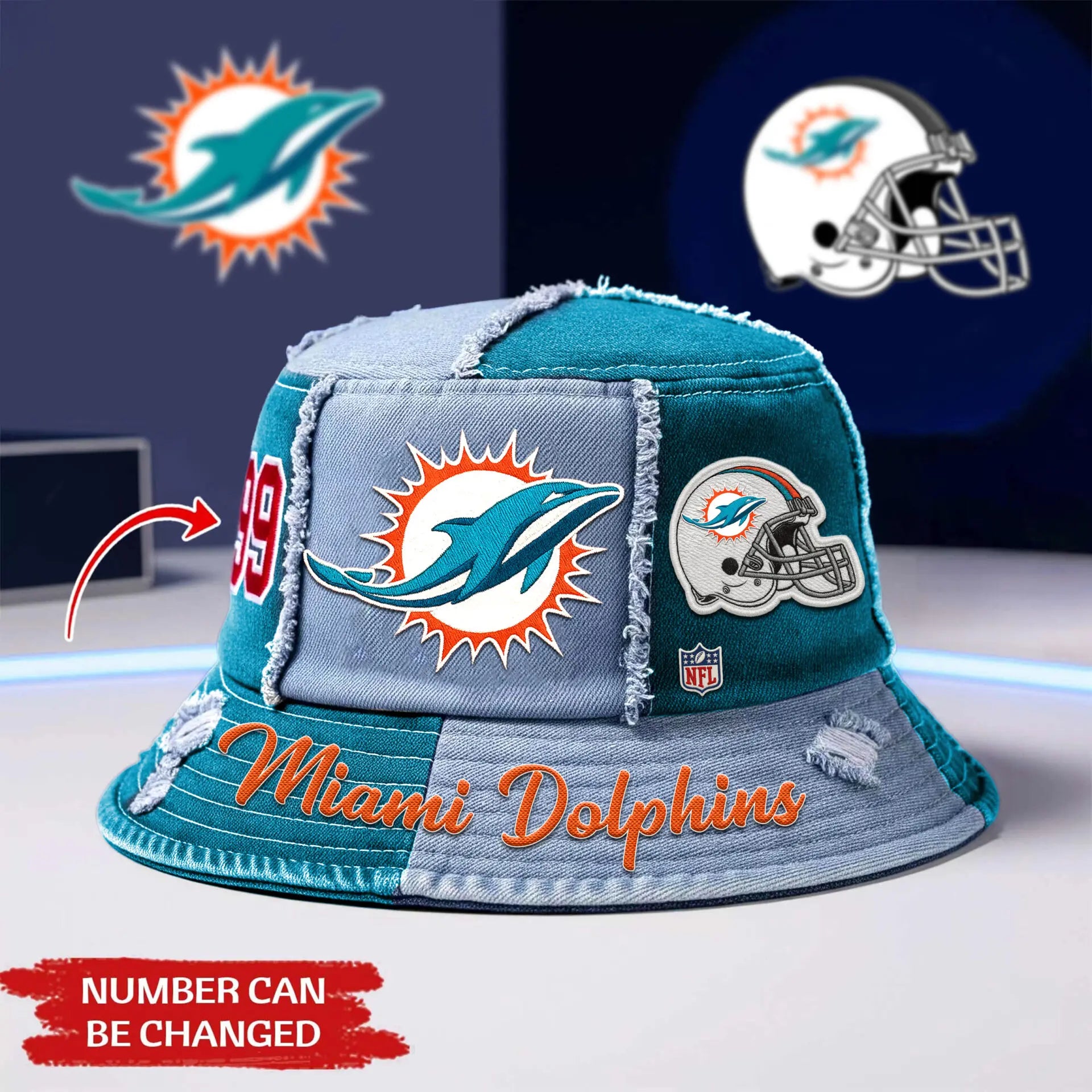 Miami Dolphins | Premium Bucket Hat TD – HuddleStyle.com - Image 2