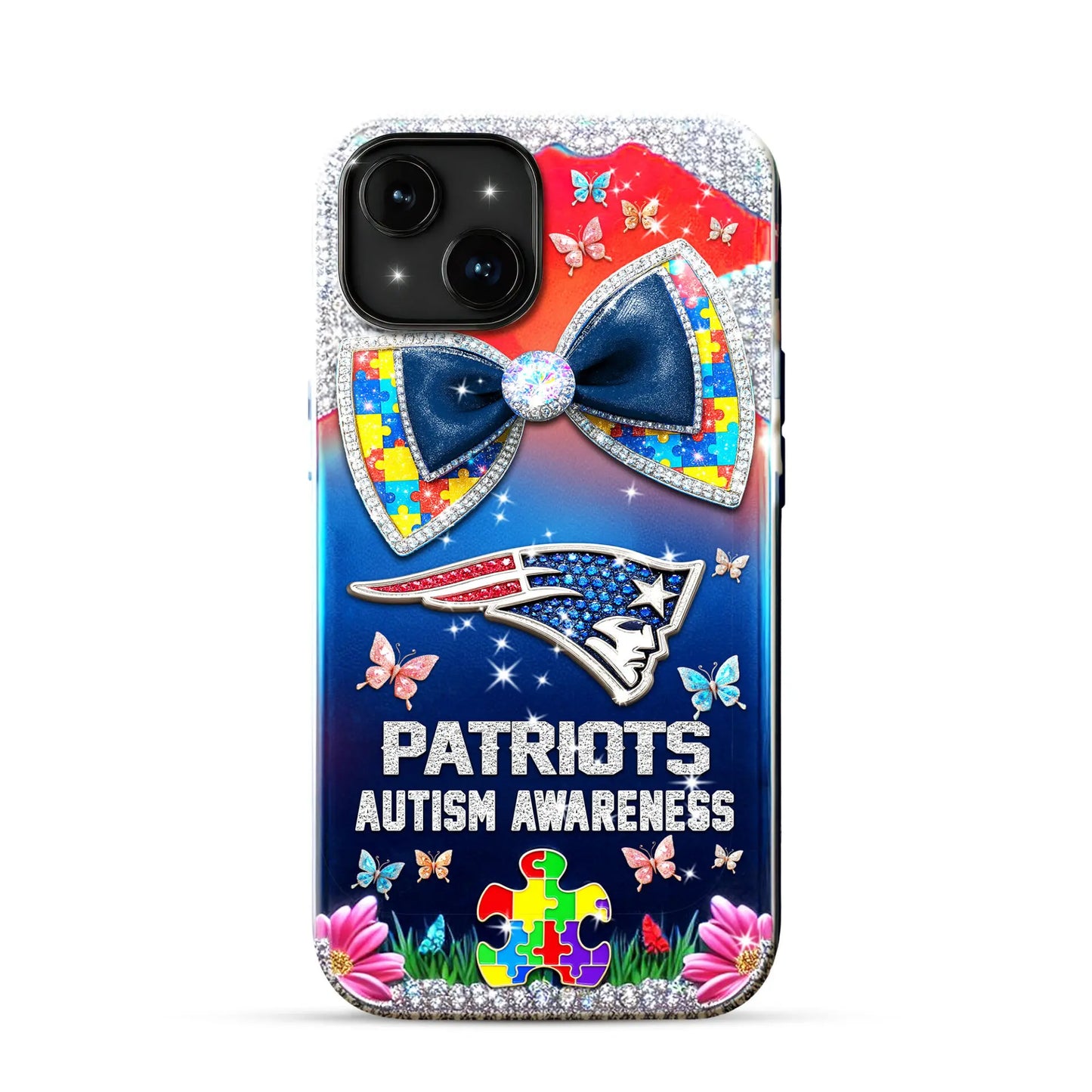 New England Patriots | Premium NFL Autism Awareness Phonecase TD – HuddleStyle.com - Image 2