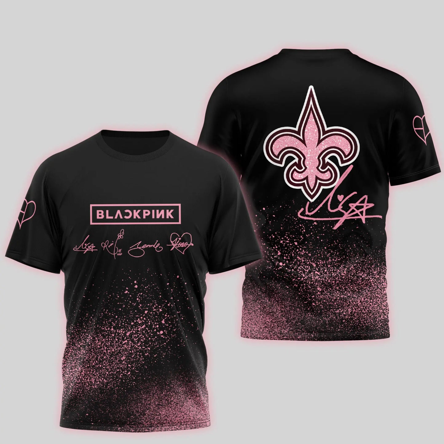 New Orleans Saints | Premium NFL x BlackPink 3D Shirt TD – HuddleStyle.com - Image 3