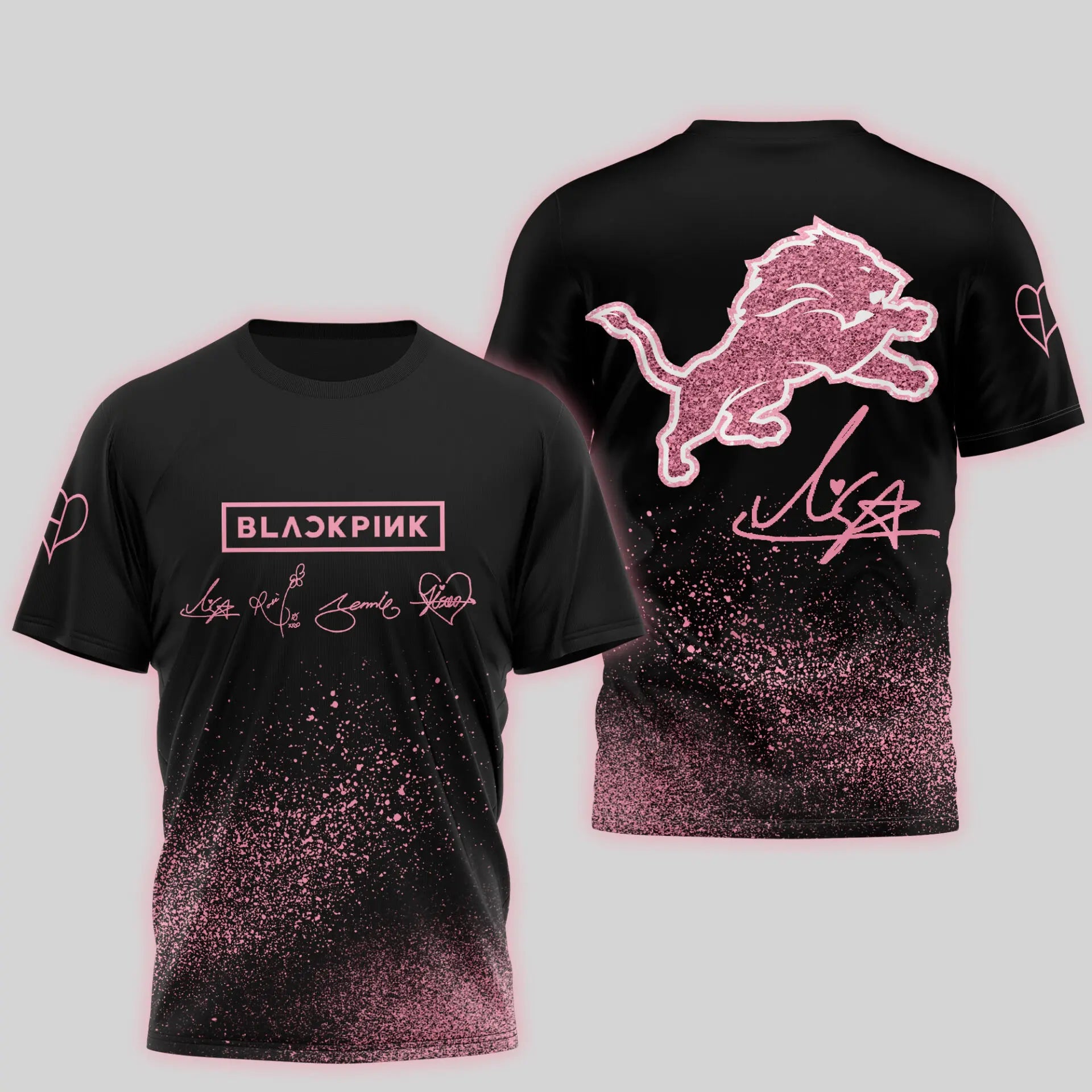 Detroit Lions | Premium NFL x BlackPink 3D Shirt TD – HuddleStyle.com - Image 2