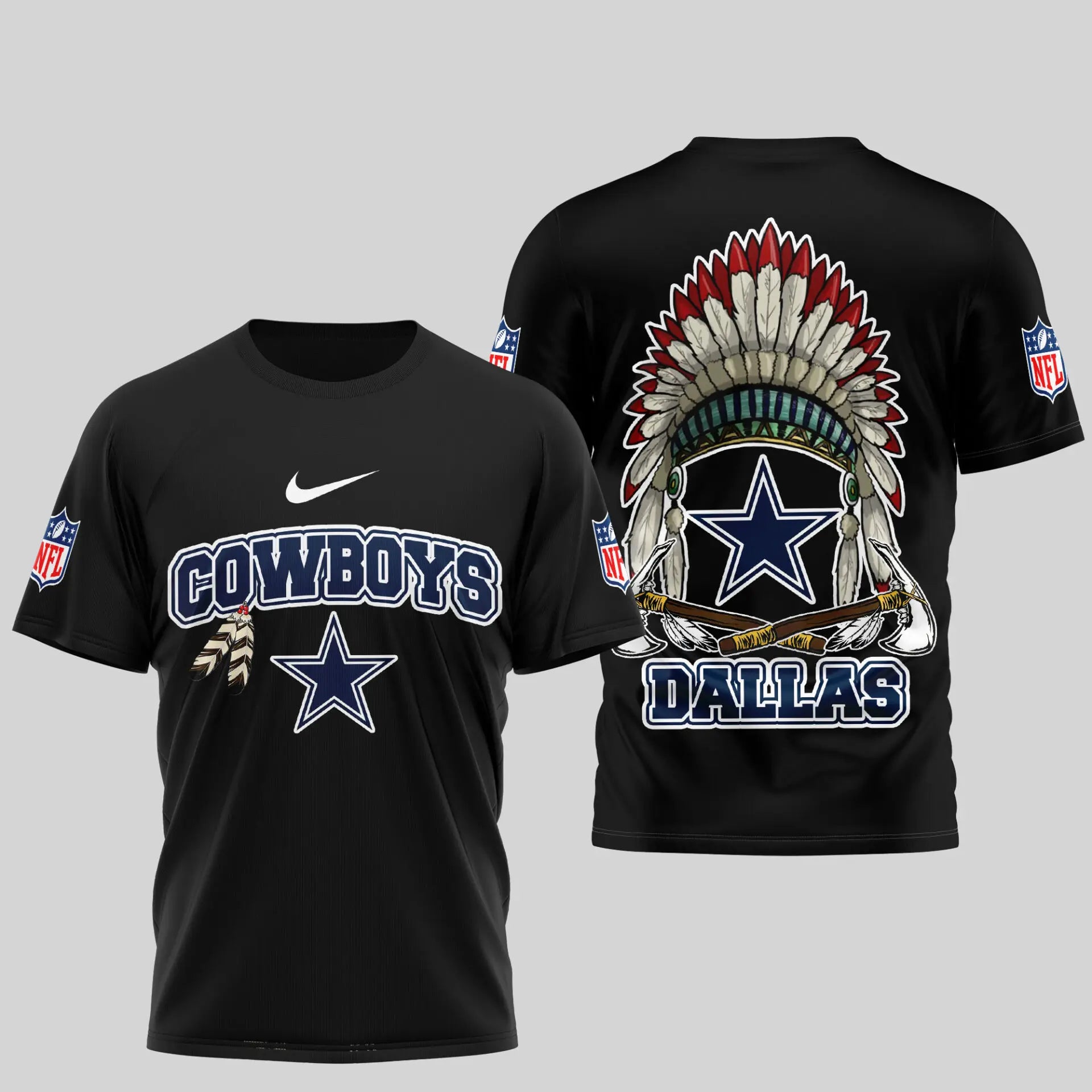 Dallas Cowboys | Premium Native American Leather 3D Shirt TD – HuddleStyle.com - Image 2