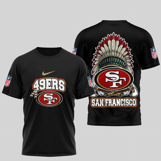 San Francisco 49ers | Premium Native American Leather 3D Shirt TD – HuddleStyle.com - Main