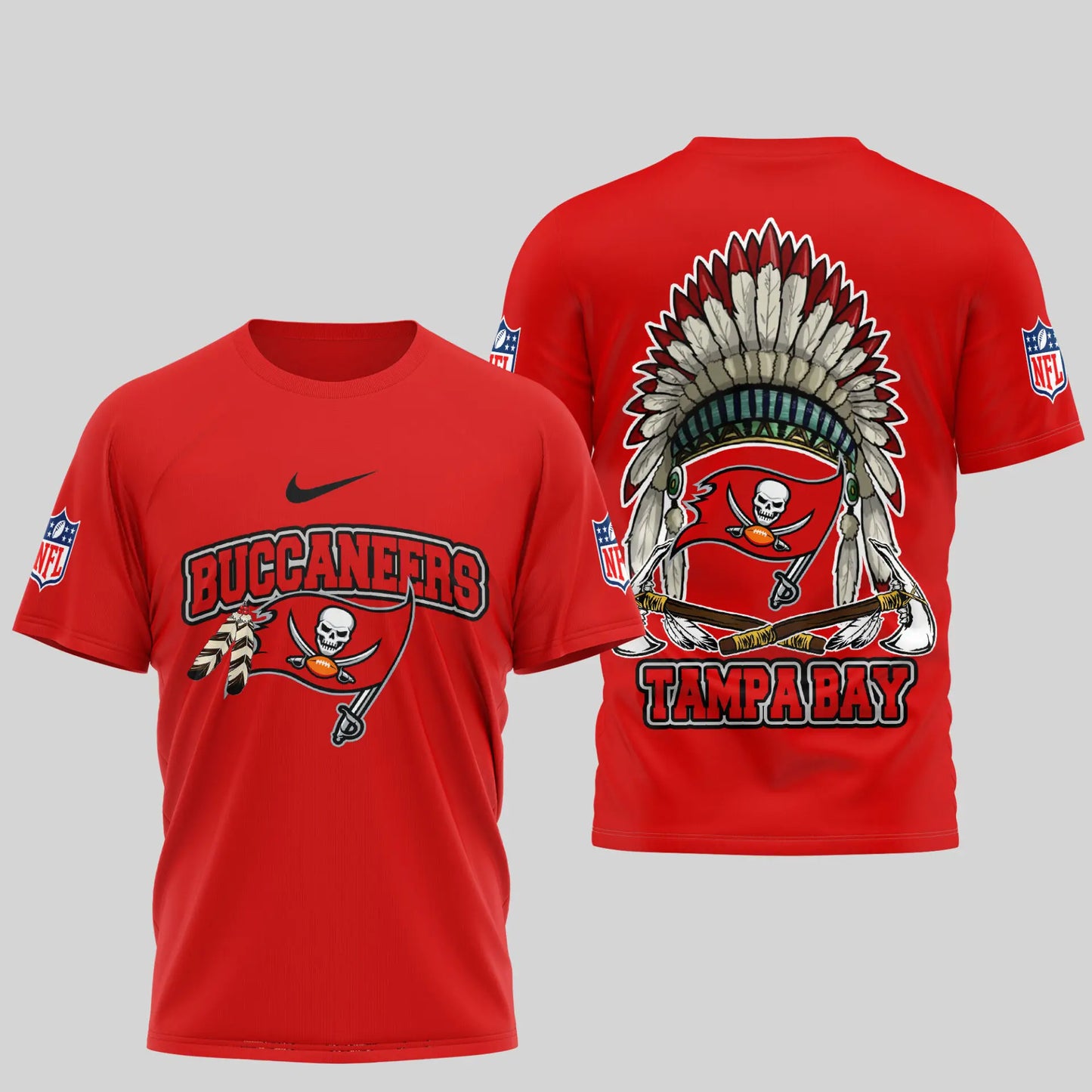 Tampa Bay Buccaneers | Premium Native American Leather 3D Shirt TD – HuddleStyle.com - Image 2