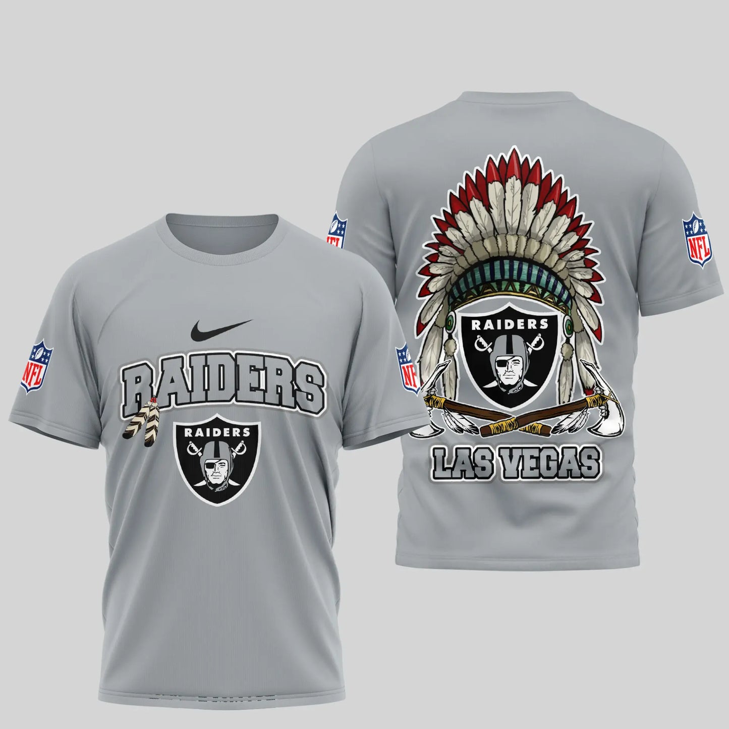 Las Vegas Raiders | Premium Native American Leather 3D Shirt TD – HuddleStyle.com - Main