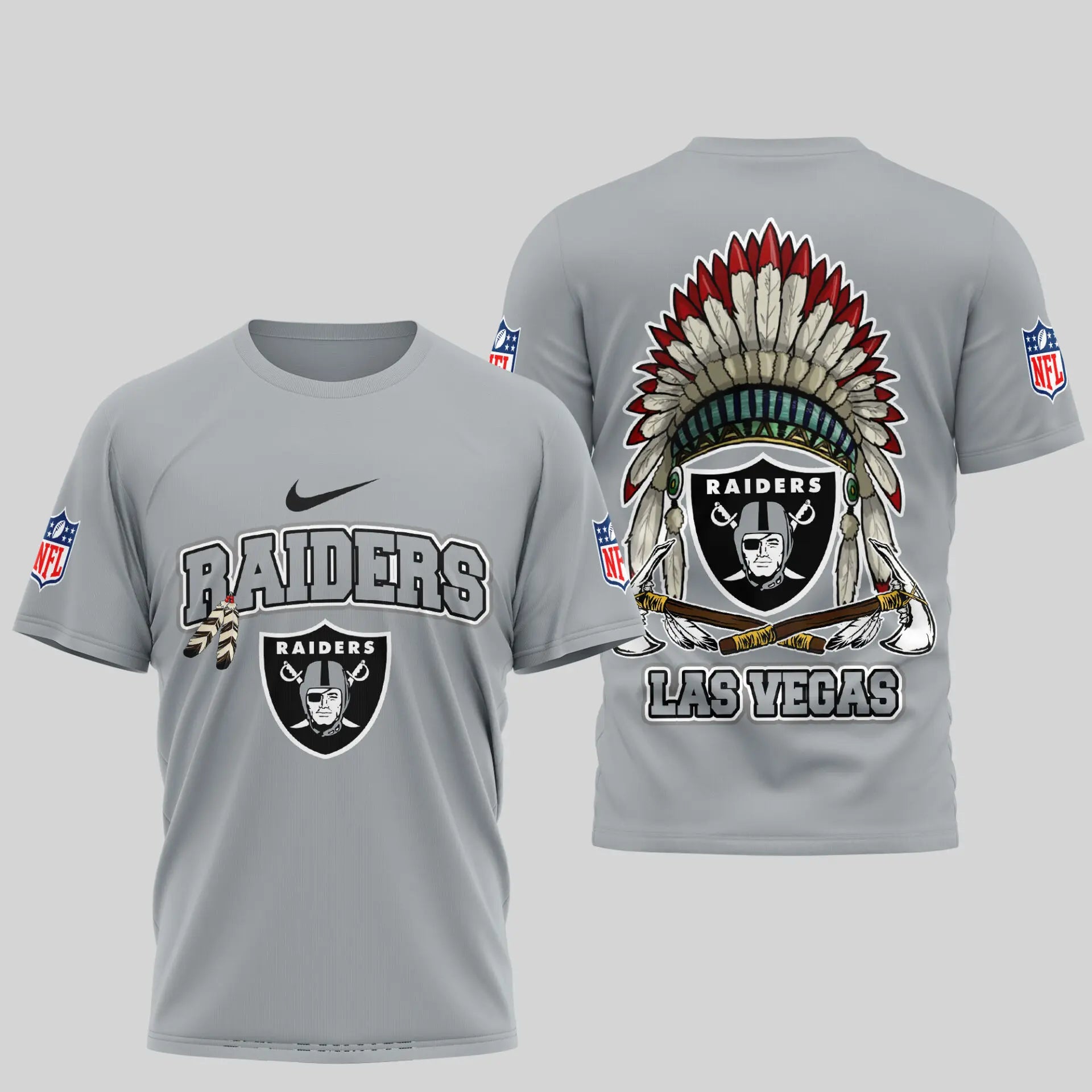 Las Vegas Raiders | Premium Native American Leather 3D Shirt TD – HuddleStyle.com - Main