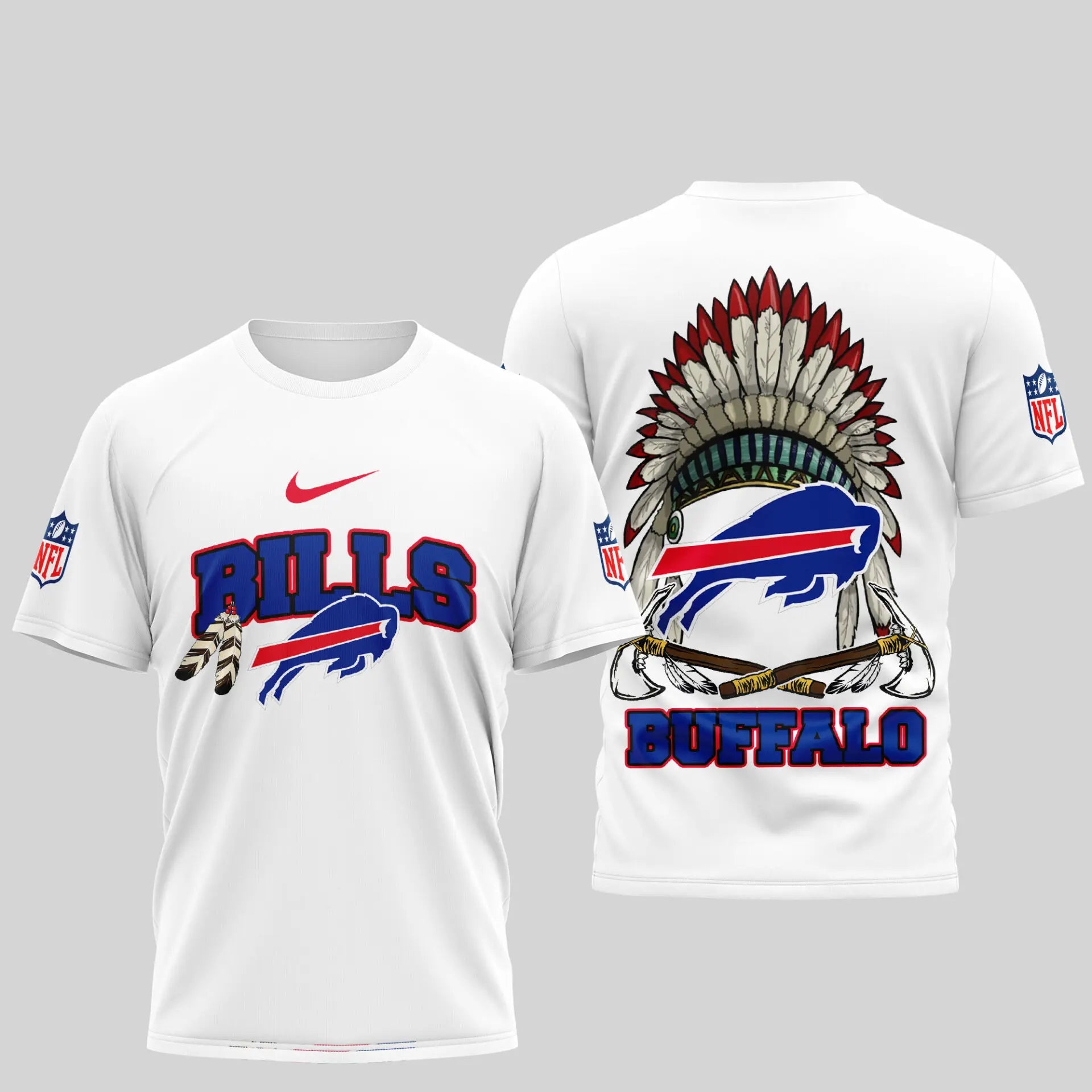 Buffalo Bills | Premium Native American Leather 3D Shirt TD – HuddleStyle.com - Image 3