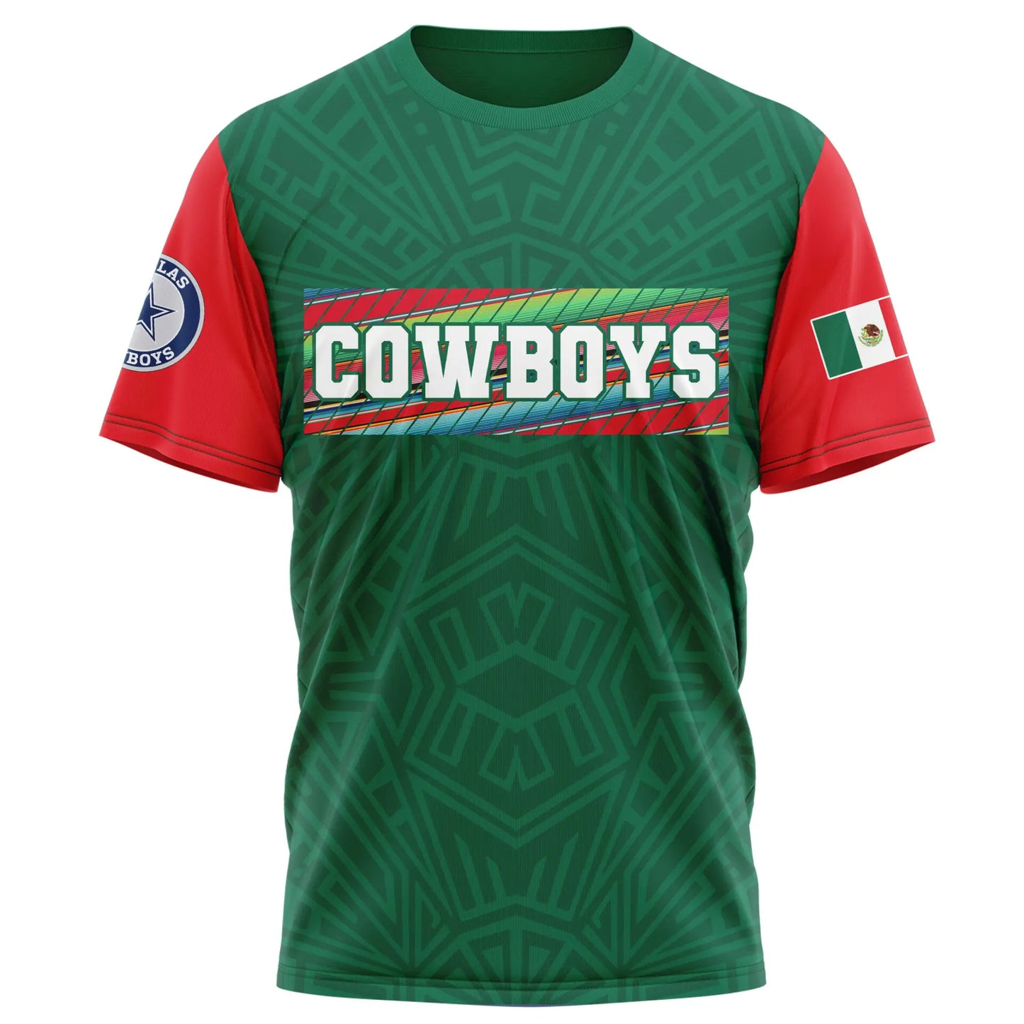 Dallas Cowboys | Premium NFL Mexican Heritage Celebration 3D Shirt HI – HuddleStyle.com - Image 2