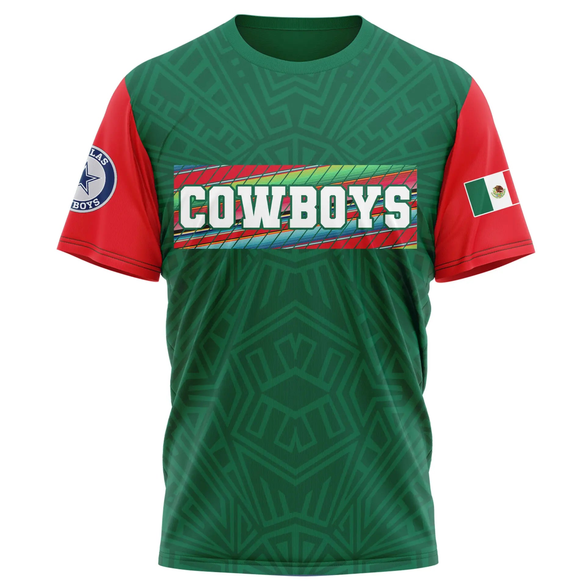 Dallas Cowboys | Premium NFL Mexican Heritage Celebration 3D Shirt HI – HuddleStyle.com - Image 2