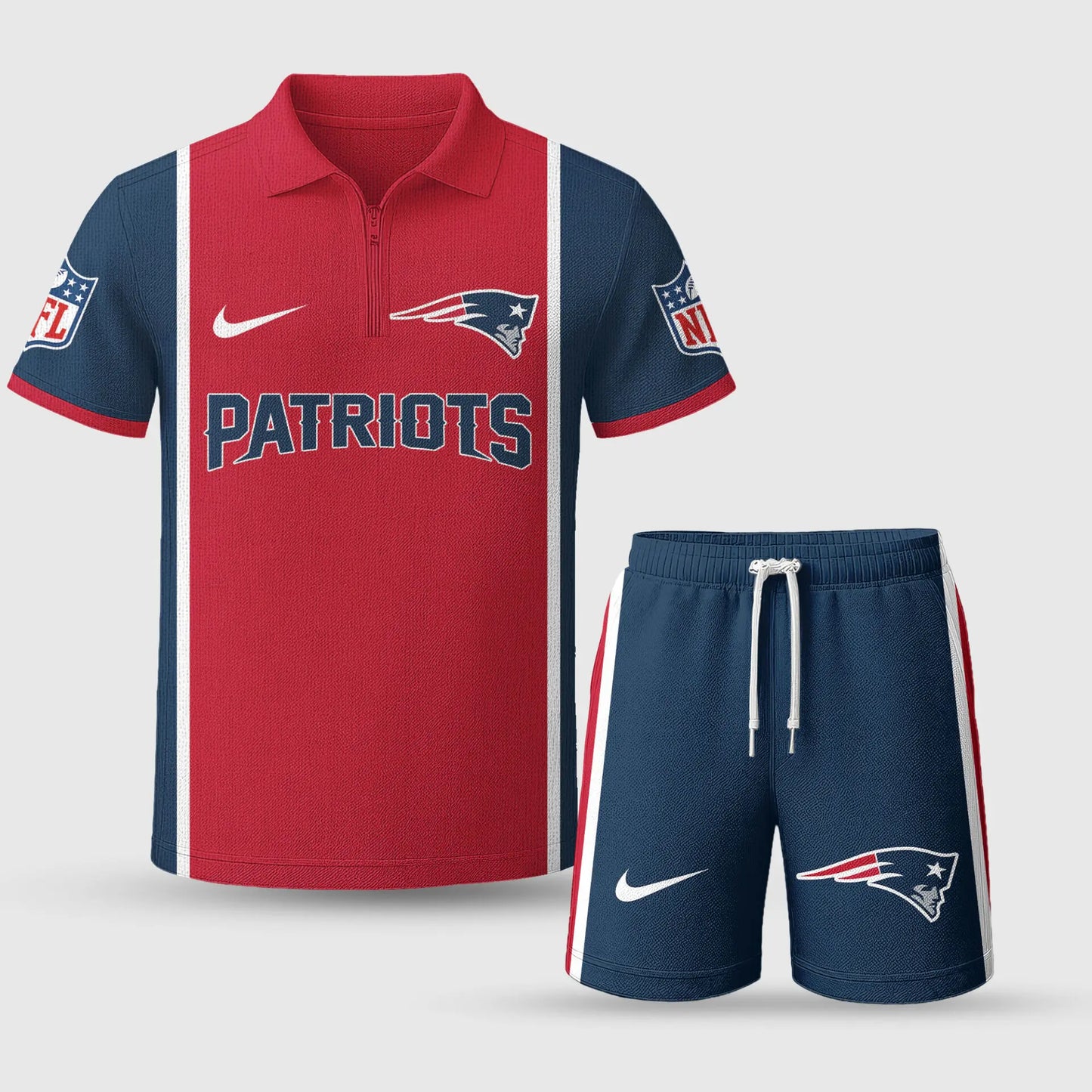 New England Patriots | Premium NFL Combo Polo And Shorts TD – HuddleStyle.com - Image 2