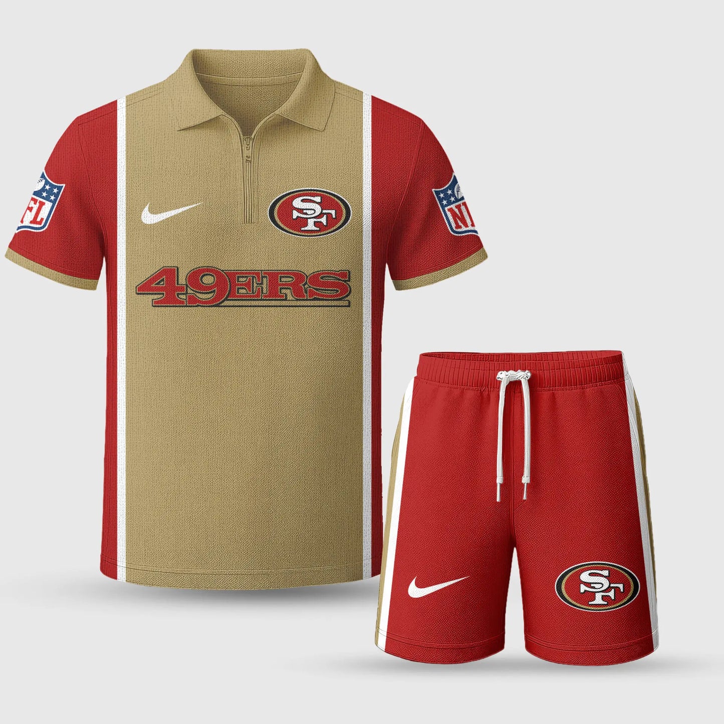 San Francisco 49ers | Premium NFL Combo Polo And Shorts TD – HuddleStyle.com - Image 2