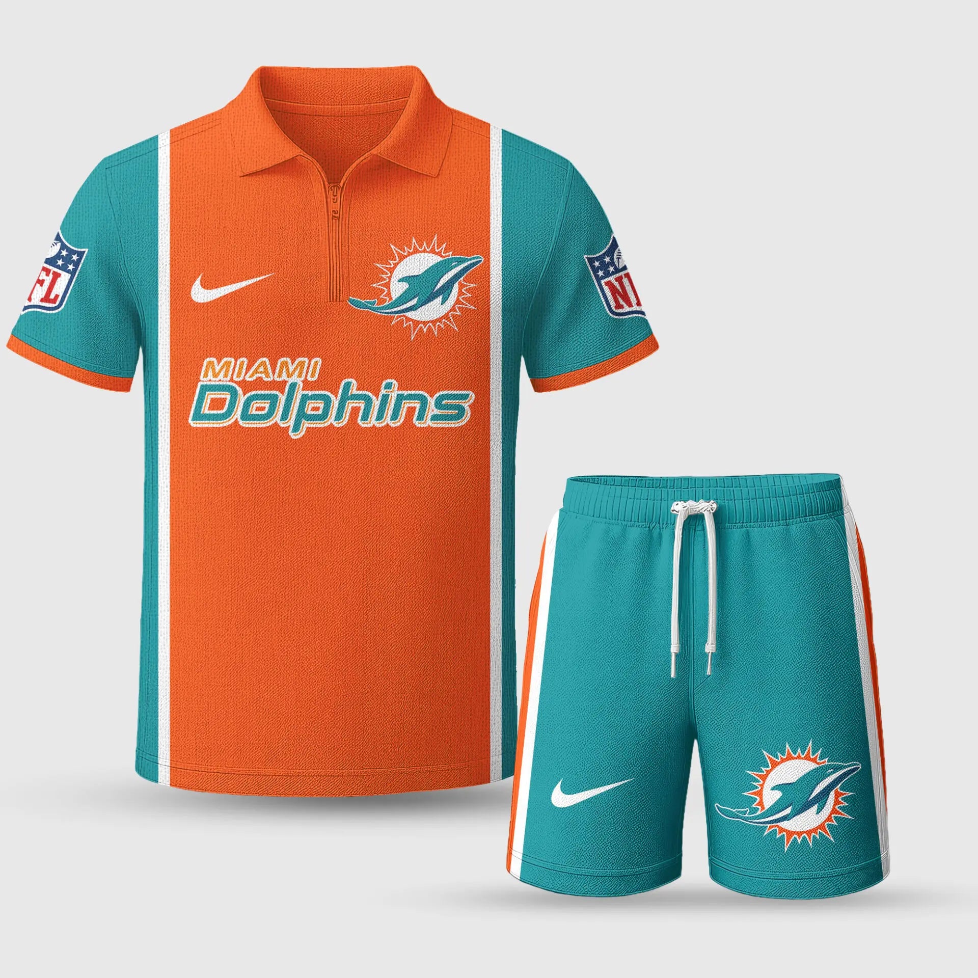 Miami Dolphins | Premium NFL Combo Polo And Shorts TD – HuddleStyle.com - Image 3