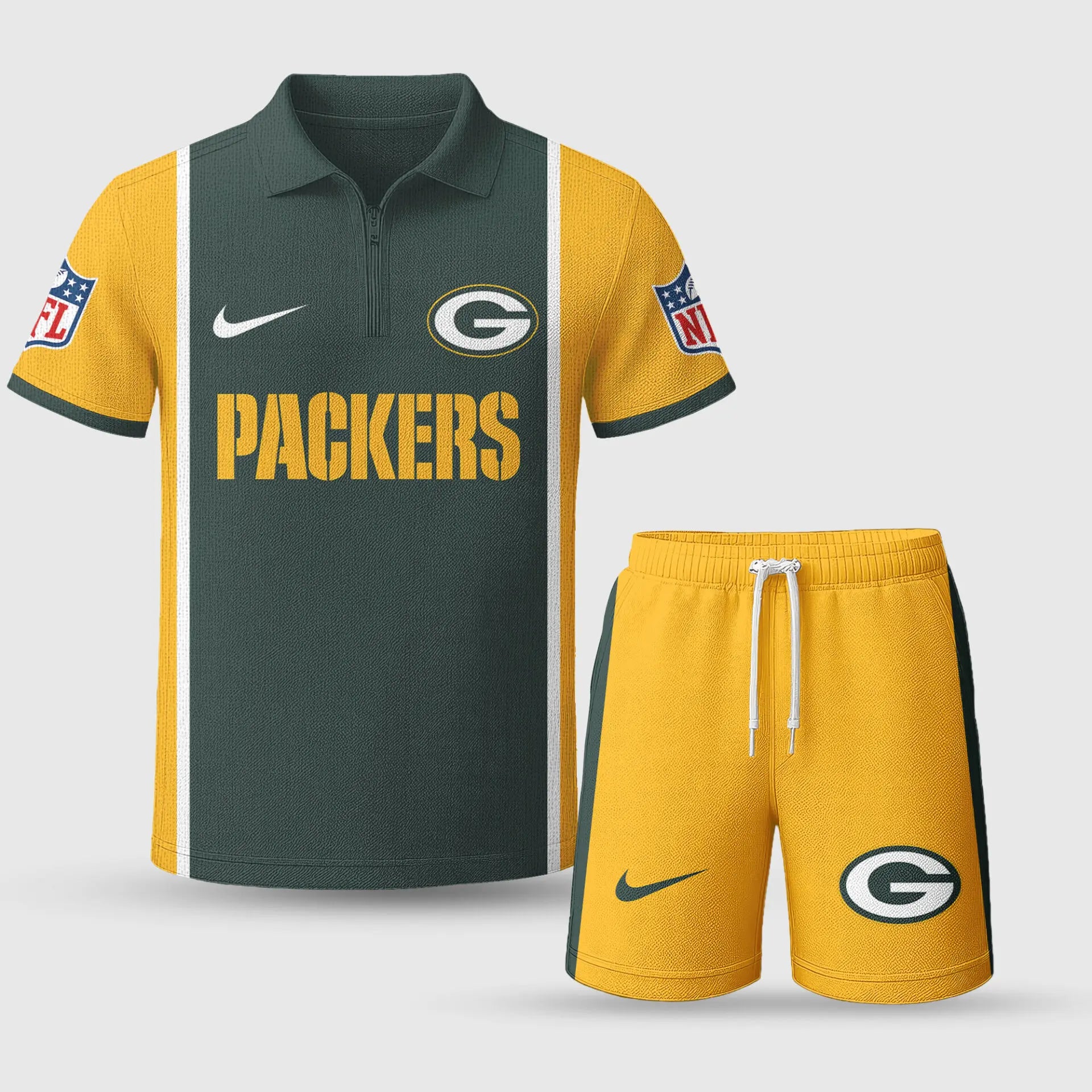 Green Bay Packers | Premium NFL Combo Polo And Shorts TD – HuddleStyle.com - Image 3